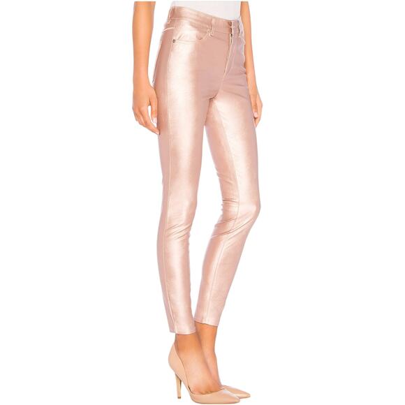 Free People Long and Lean Rose Gold High Rise Vegan Leather Legging - Picture 2 of 11